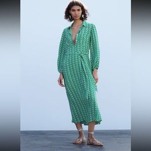 Zara Printed Mid Dress
